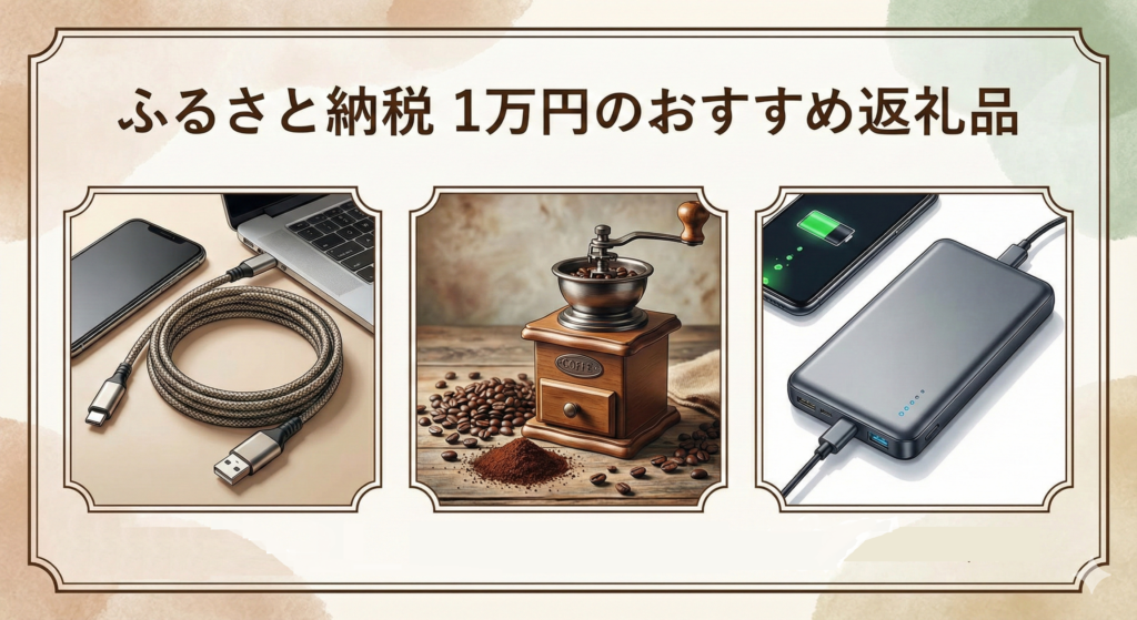 ふるさと納税の1万円のおすすめの返礼品のイラスト