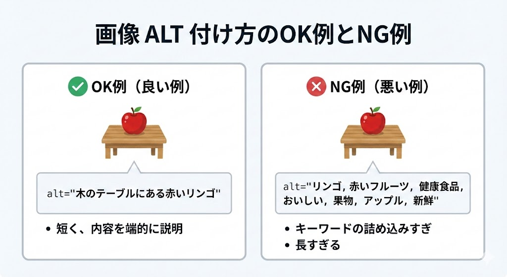 画像 ALT 付け方のOK例とNG例