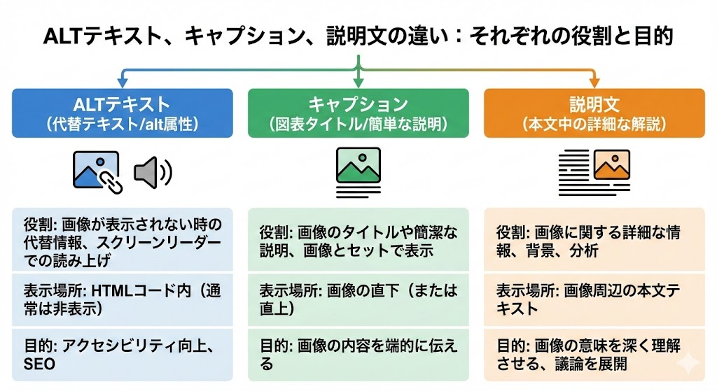 代替テキスト(alt属性)とキャプションの違い