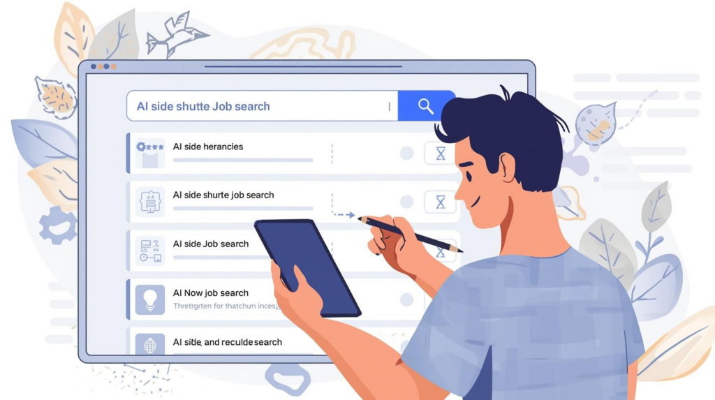 説明：チェックリストのノートと、注意点を確認しながら悩んでいる人物のイラスト  ALTテキスト：ChatGPT 副業 初心者が失敗しないための注意点チェックリストを確認しているイメージ