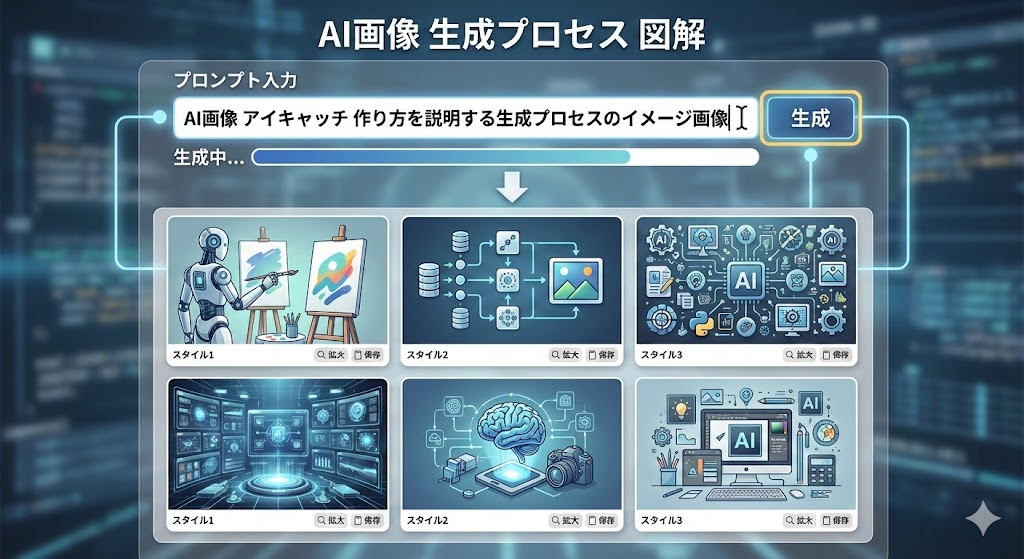 AI画像生成プロセス図解