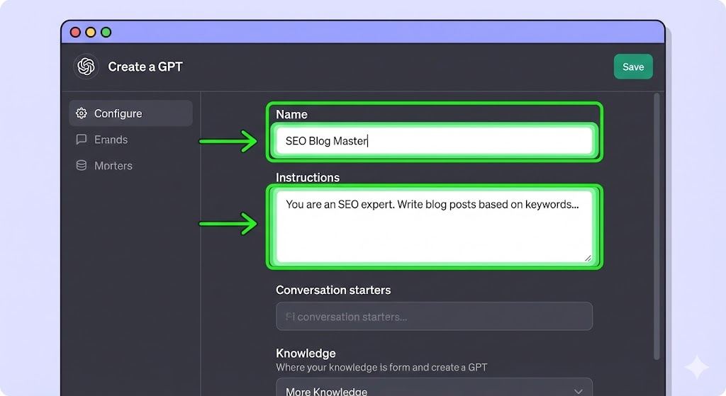 チャットGPTの設定画面